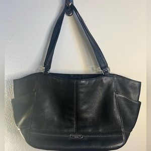 Authentic Coach black leather shoulder bag